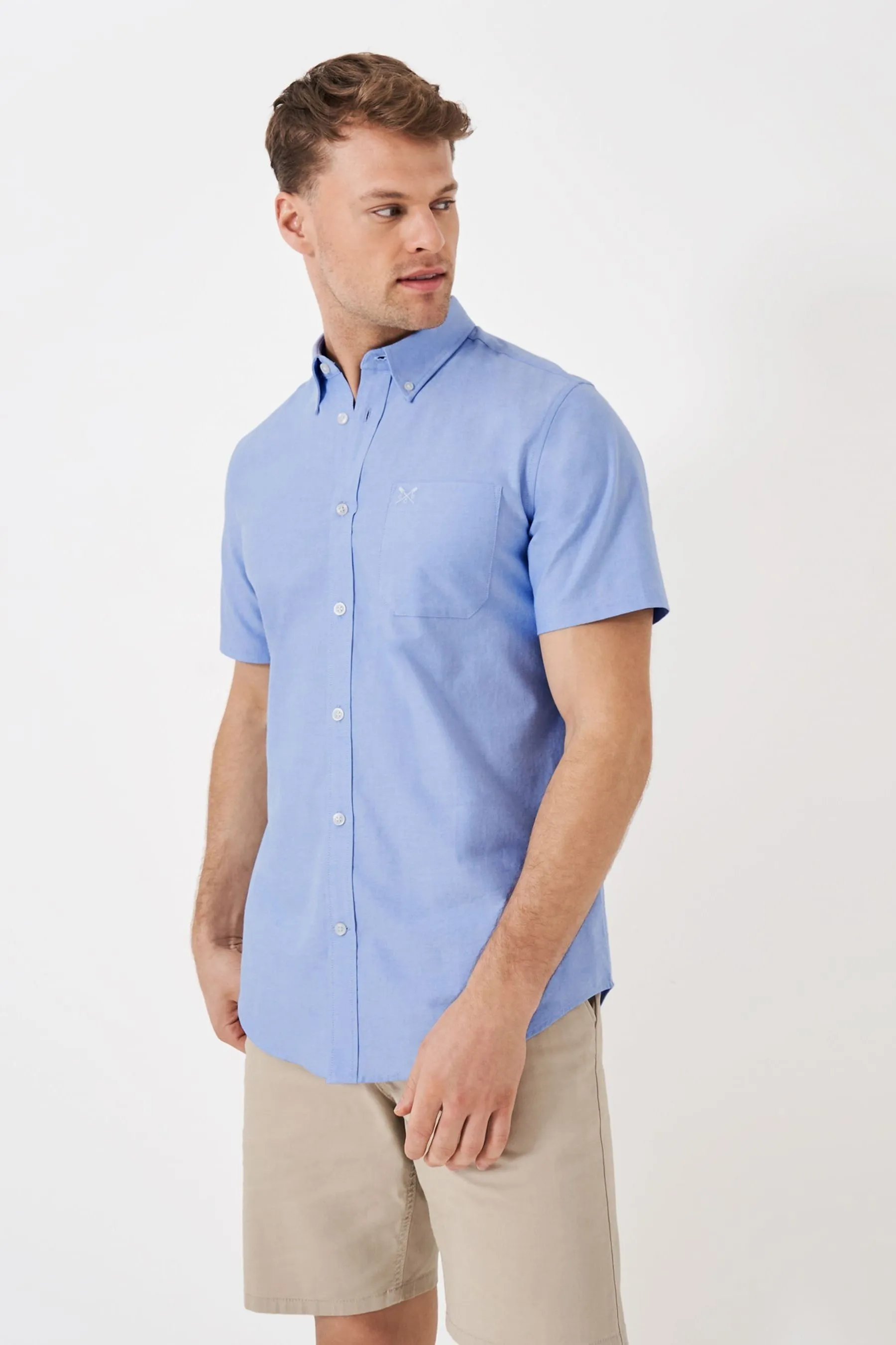 Crew Clothing Maniche corte  Oxford 100% Cotone Camicia    